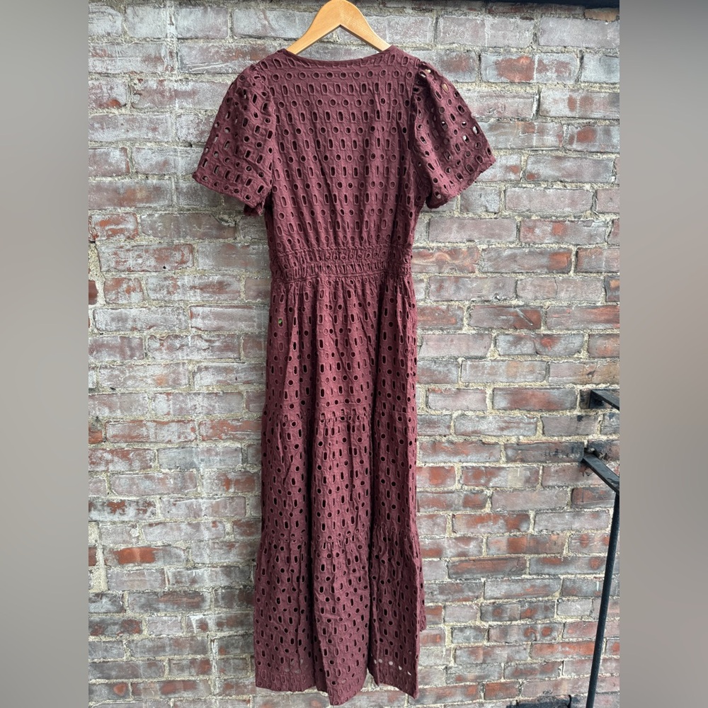 NWT Anthropologie Somerset Maxi Dress Eyelet Edition BROWN - Picture 9 of 10